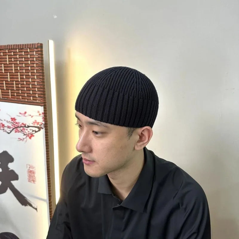 Muslim Hats for Men Pure Cotton Knitting Melon Hat Spring Winter Hijab Elegant High Strength Eid Ramadam Prayer Caps