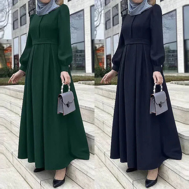 Dress Women Maxi Long Dress Casual Solid Eid Mubarek Ramadan Sundress