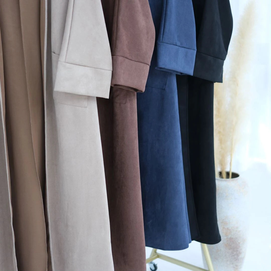 Uni New Open Abaya Winter Abaya Premium Velvet Cardigan Coat Women Abaya Muslim Dresses Modest Women Islamic Clothing