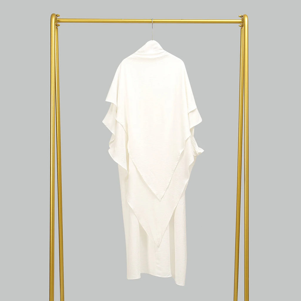 Two Piece Jilbab Prayer Set Abaya for Woman Batwing Hijab Dress Muslim Kimono Kaftan Robe Long Khimar Islam Cloth Jilbab Ramadan