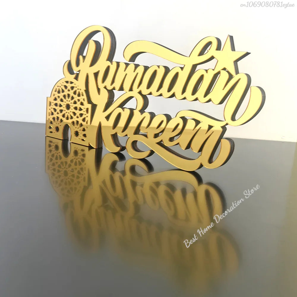 Ramadan Bismillah Acrylic Wooden Ornament Eid Mubarak Home Decoration Islamic Muslim Party Supplies Alhamdulillah Mashallah 2025
