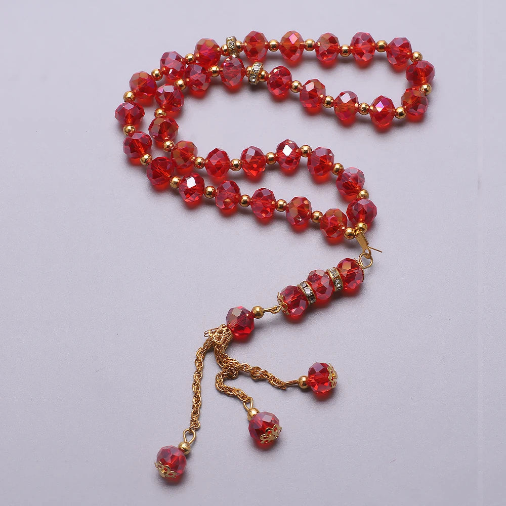 10mm 33pcs Crystal Glass Round Beads Turkish Style Muslim Rosary Islamic Prayer Bead Bracelet For Women Jewelry Accessories Gift