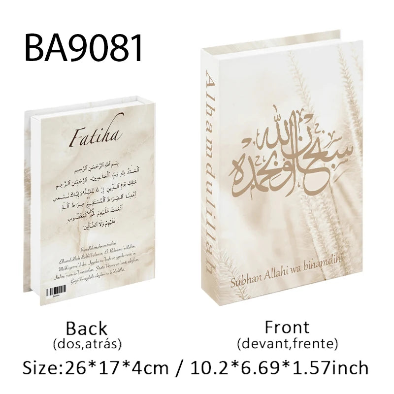 Islamic Luxury Fake Book Decorative Books Storage Box Coffee Table Interior Decoration Kaaba Mosque Muslims Bedroom Home Decor