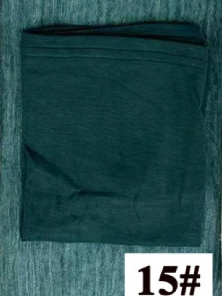 Rayon Cotton Hijab with Inner Cap Set Premium Wrinkle Scarf Headscarf Shawl Dirty Dyed Vintage Soft Muslim Turban Hijabs Women