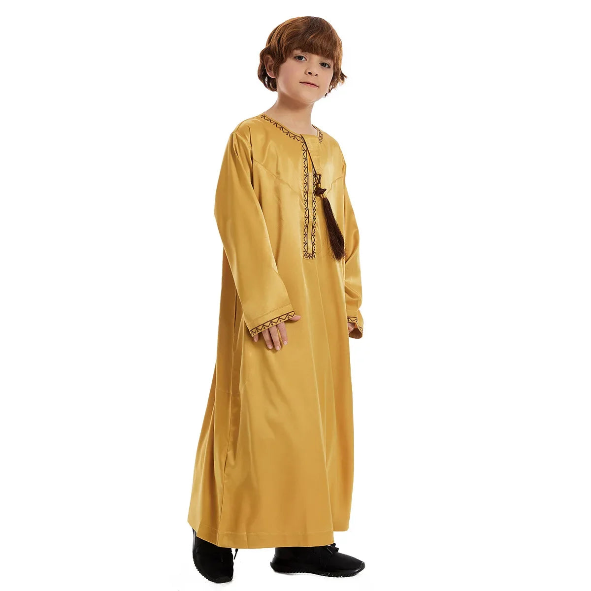 Eid Muslim Children Abaya Ramadan Jubba Prayer Thobe Boy Kids Abayas Islam Long Robe Gown Kaftan Dubai Arab Tassel Dishdasha