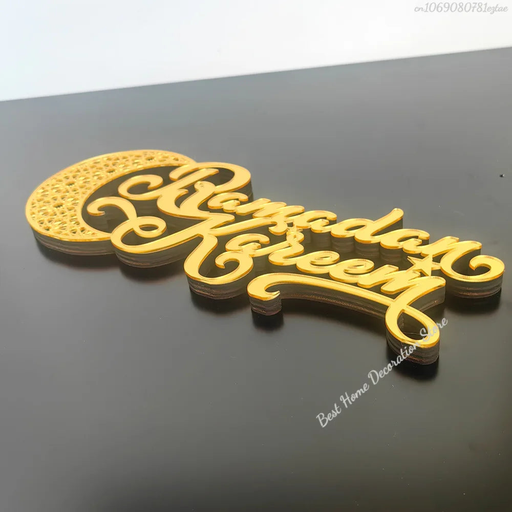 Ramadan Bismillah Acrylic Wooden Ornament Eid Mubarak Home Decoration Islamic Muslim Party Supplies Alhamdulillah Mashallah 2025