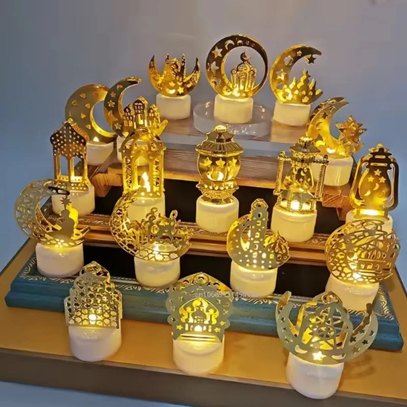 LED Moon Star Castle Lights Eid Mubarak Electronic candle light Islam Muslim Festival Party Eid al-Fitr home Ramadan Decoration