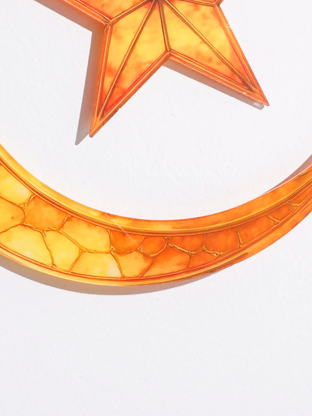 Islamic Moon Star Lantern Hanging Decor - Acrylic Eid Mubarak Ornament for Ramadan Kareem Muslim Festival Home Window Wall Decor