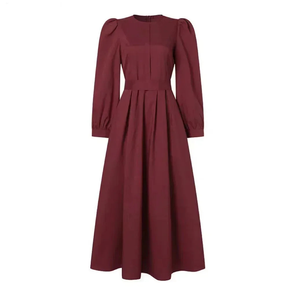 Dress Women Maxi Long Dress Casual Solid Eid Mubarek Ramadan Sundress