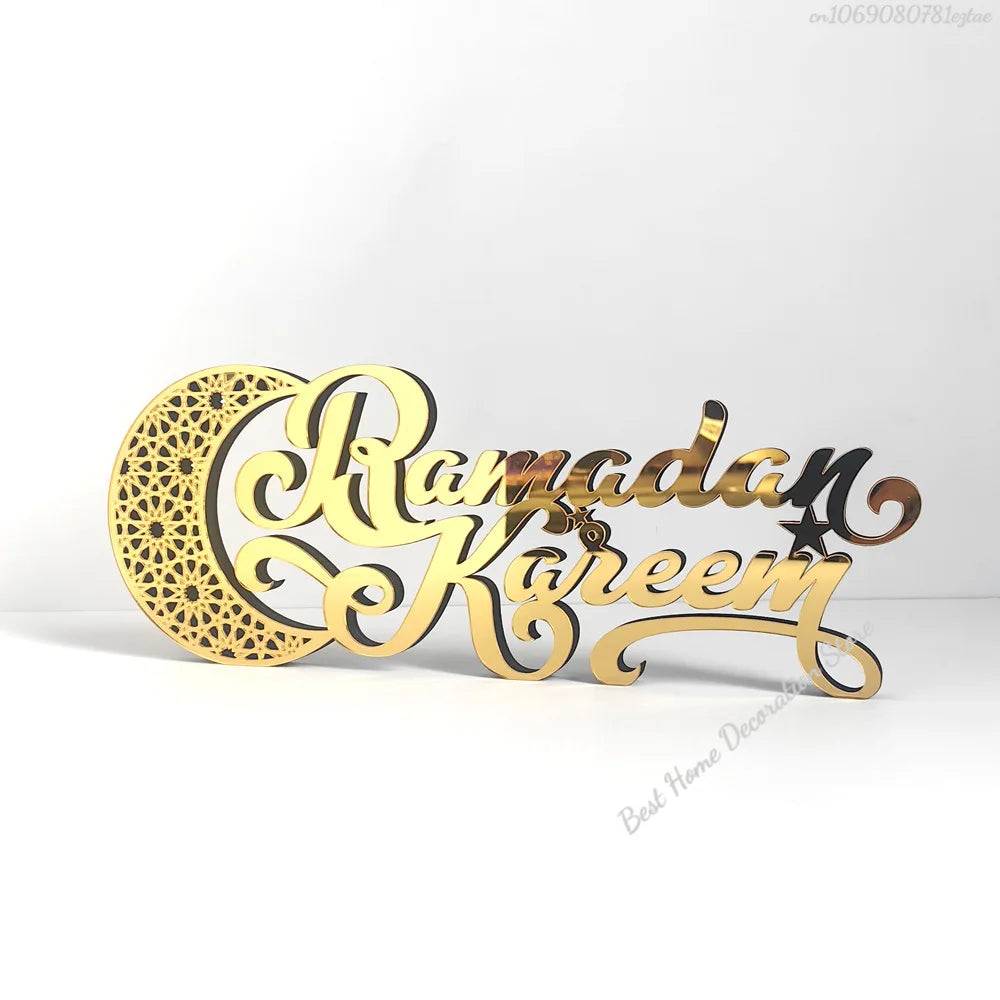 Ramadan Bismillah Acrylic Wooden Ornament Eid Mubarak Home Decoration Islamic Muslim Party Supplies Alhamdulillah Mashallah 2025