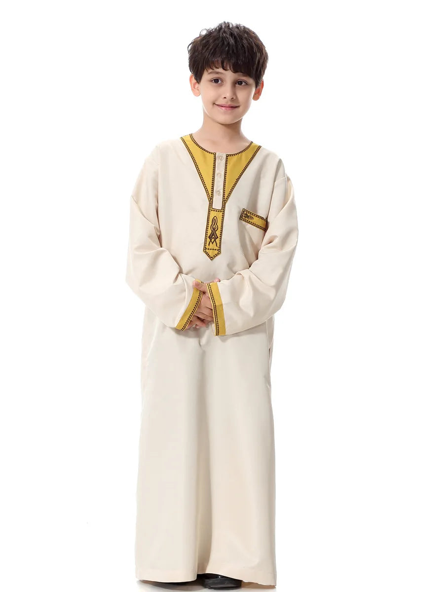 Eid Muslim Kids Abaya Jubba Thobe Dress Kimono Boy Thobe Thawb Caftan for Children Ramadan Long Robes Dress Dubai Arab 2026