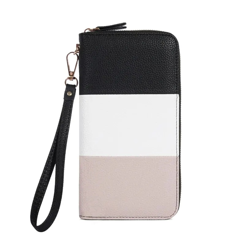 Women's Wallet RFID Blocking Multi Credit Card High Capacity Zipper Clutch Travel Bag Wrist Guard