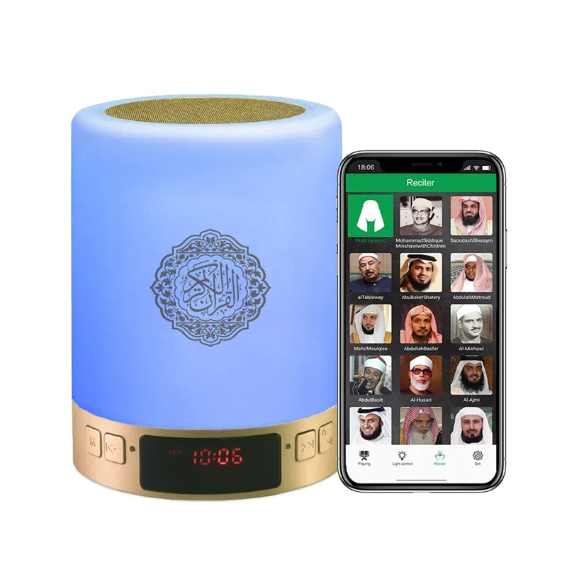 AZAN Islamic Quran Speaker Night light mp3 APP control Coran Player Quran lamp with 16G memory card veilleuse coranique