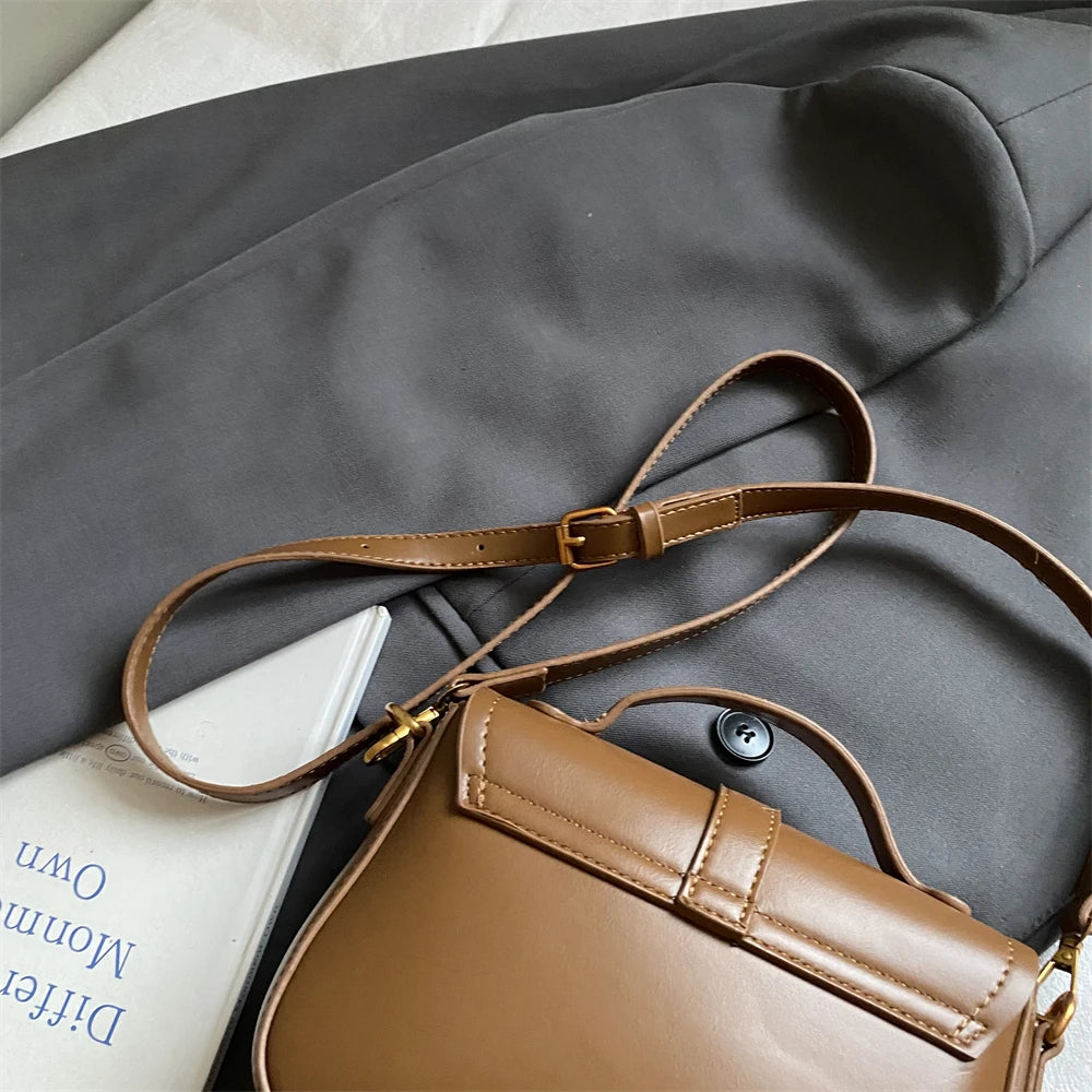 Branded Mini Square Flap Cross Body Bags For Women Luxury Designer Purses And Handbags PU Suede Shoulder Saddle Bag