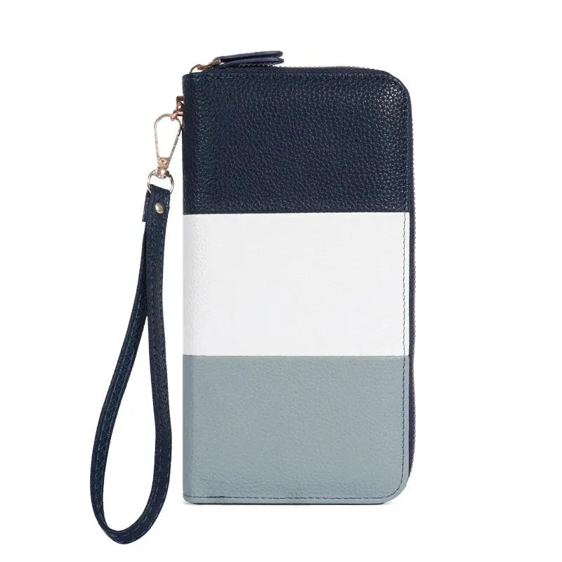 Women's Wallet RFID Blocking Multi Credit Card High Capacity Zipper Clutch Travel Bag Wrist Guard