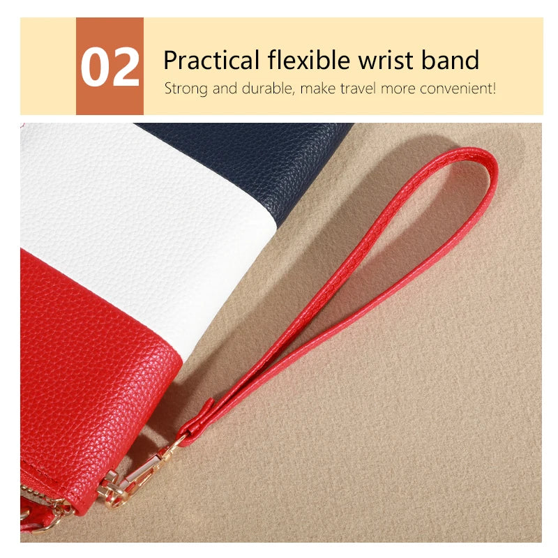 Women's Wallet RFID Blocking Multi Credit Card High Capacity Zipper Clutch Travel Bag Wrist Guard