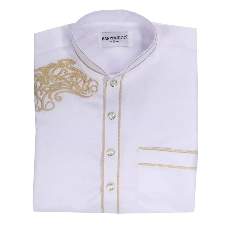 2025 New Kids Robe Children Embroidery Outfit Boys Ramadan Thawb Teens Long Sleeve National Clothes Arab Muslim Thobe 5-12 Years