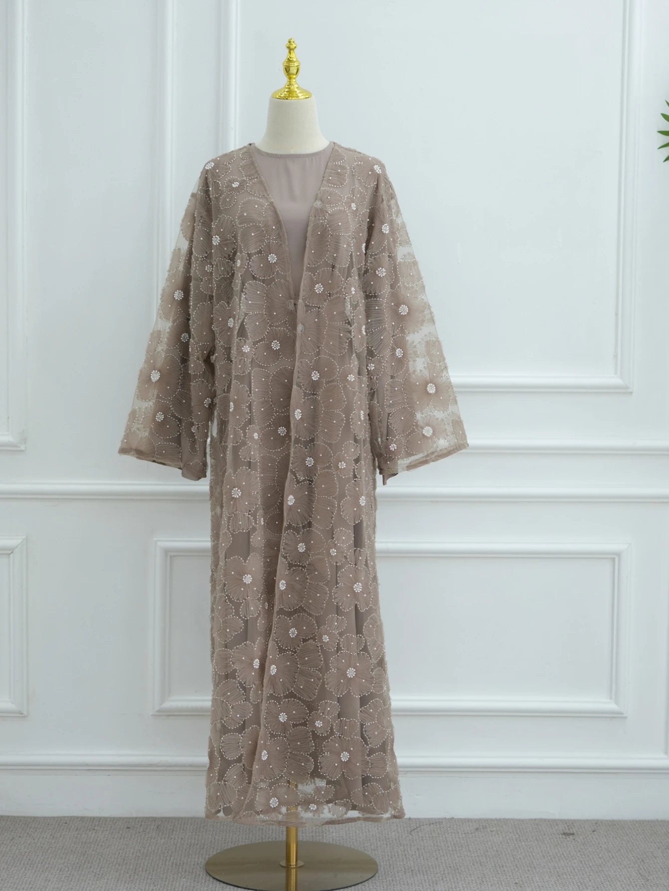 Eid Women Abaya Muslim Cardigan Dress Beading Flower Jalabiya Ramadan Vestidos Largos Islam Arab Long Robe Morocco Kaftan 2026