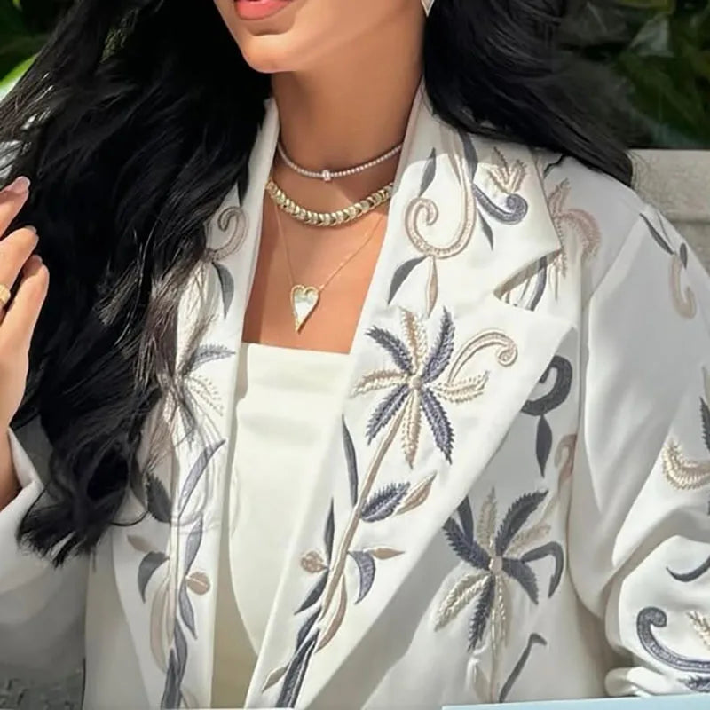 Fashion Lapel Collar Long Sleeve Long Jacket Women Casual Loose Robe Outercoat Spring Autumn Elegant Hight Street Party Cardigan