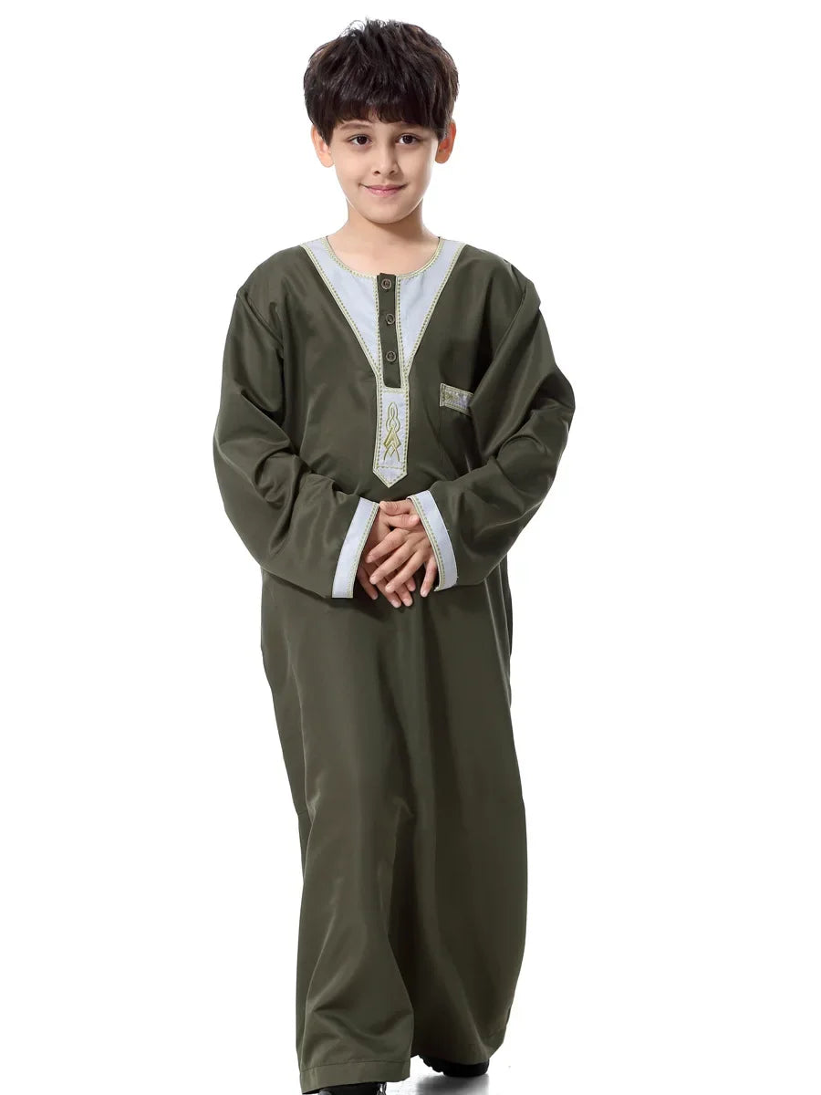 Eid Muslim Kids Abaya Jubba Thobe Dress Kimono Boy Thobe Thawb Caftan for Children Ramadan Long Robes Dress Dubai Arab 2026