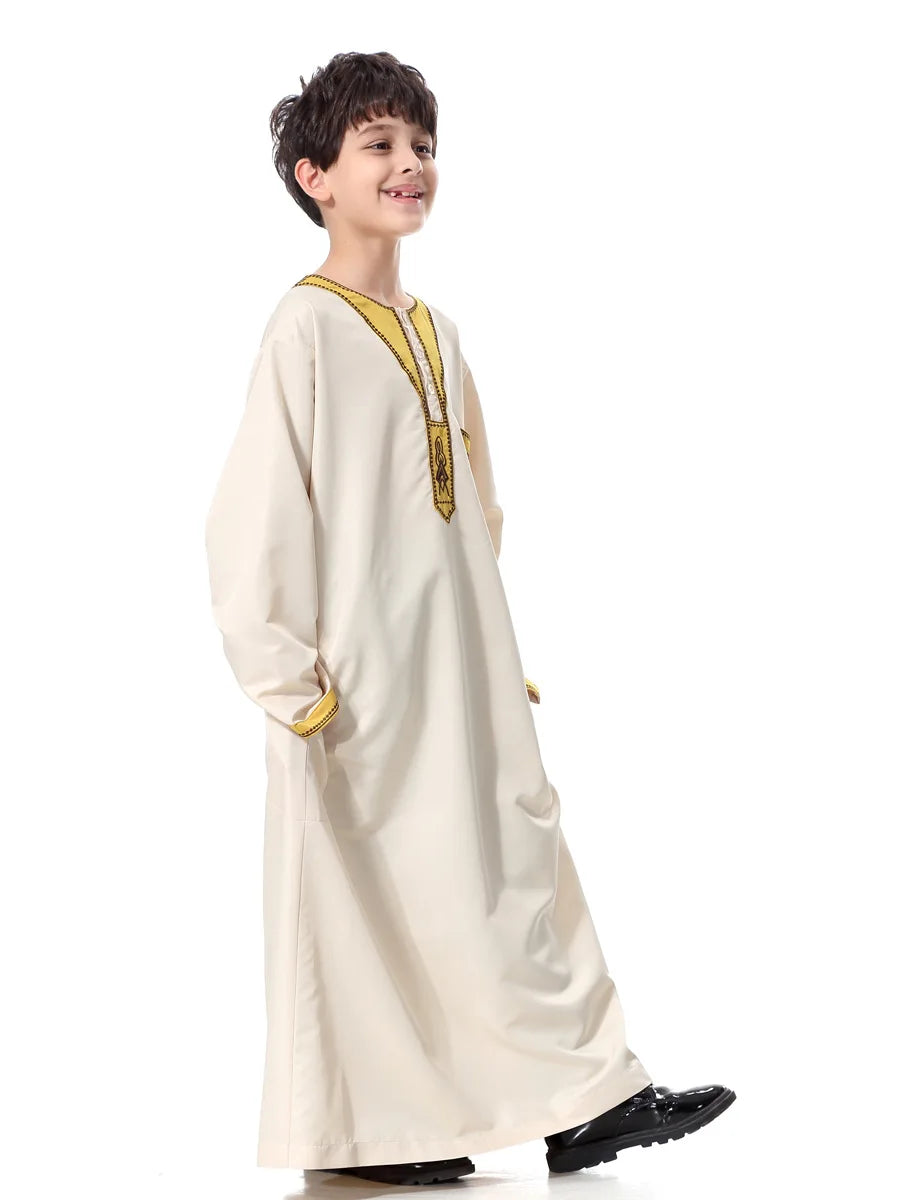 Eid Muslim Kids Abaya Jubba Thobe Dress Kimono Boy Thobe Thawb Caftan for Children Ramadan Long Robes Dress Dubai Arab 2026
