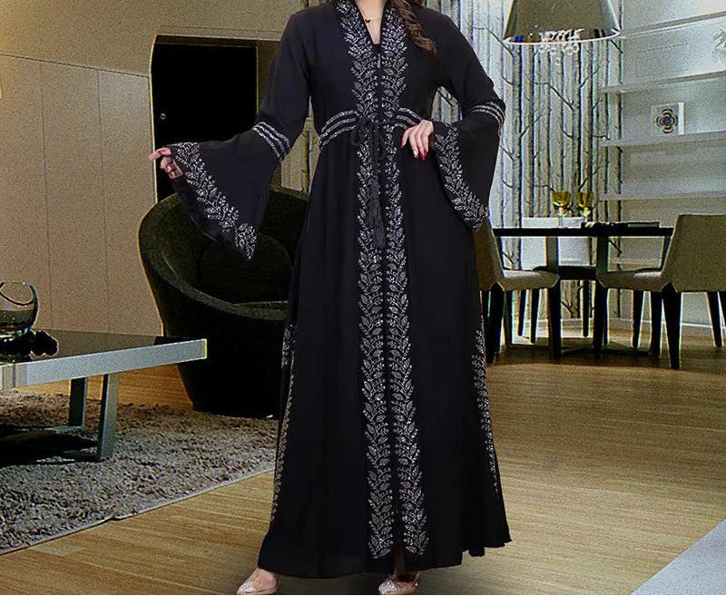 Casual Kimono Robe Femme Caftan Turkish Islamic Clothes Open Abaya Dubai Kaftan Muslim Cardigan Abayas Dresses for Women