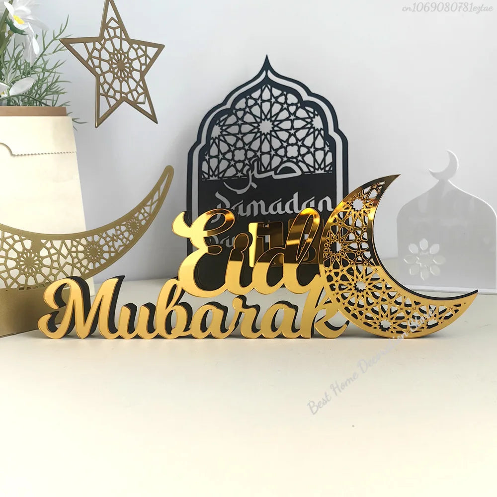 Ramadan Bismillah Acrylic Wooden Ornament Eid Mubarak Home Decoration Islamic Muslim Party Supplies Alhamdulillah Mashallah 2025