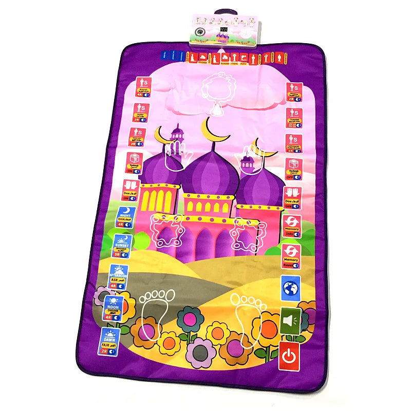 Talking Prayer Mat Educational Interactive Rug Salah Muslim Kids Gift Islam Electronic Worship Blanket Compass Islamic Carpet