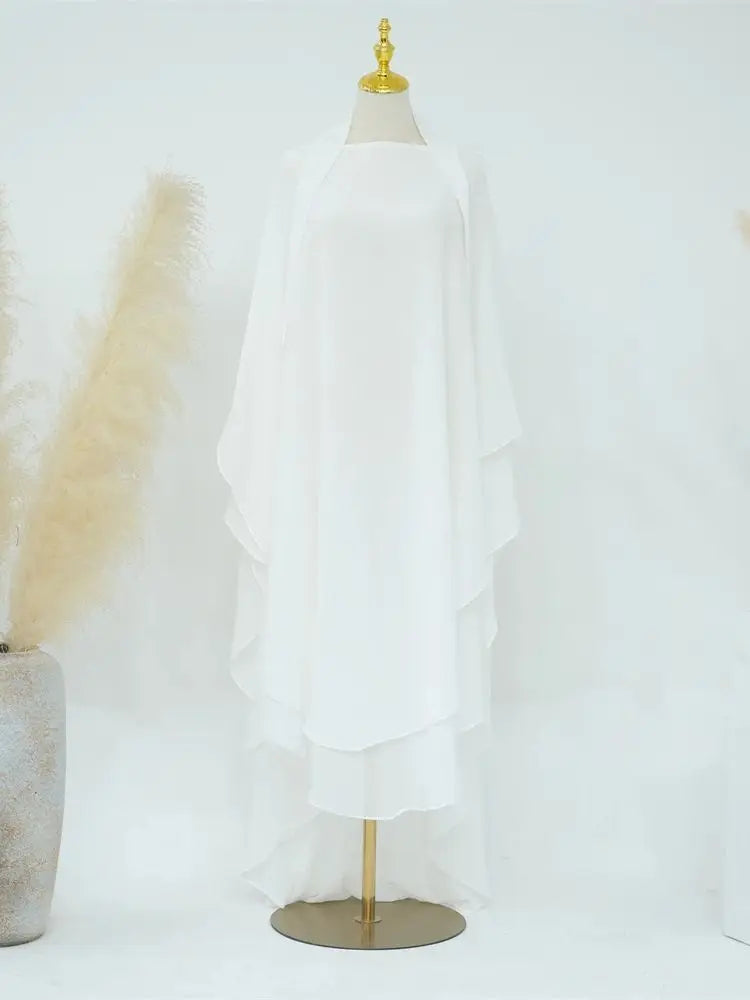 Ramadan Eid Dubai Chiffon Niqab Maxi Khimar Abaya Damen Islam Muslim Hijab Dress Abayas For Women Kebaya Hijabs Femme Musulmane