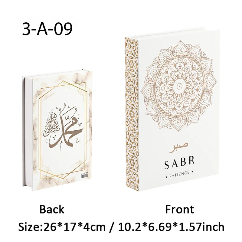 Islamic Luxury Fake Book Decorative Books Storage Box Coffee Table Interior Decoration Kaaba Mosque Muslims Bedroom Home Decor
