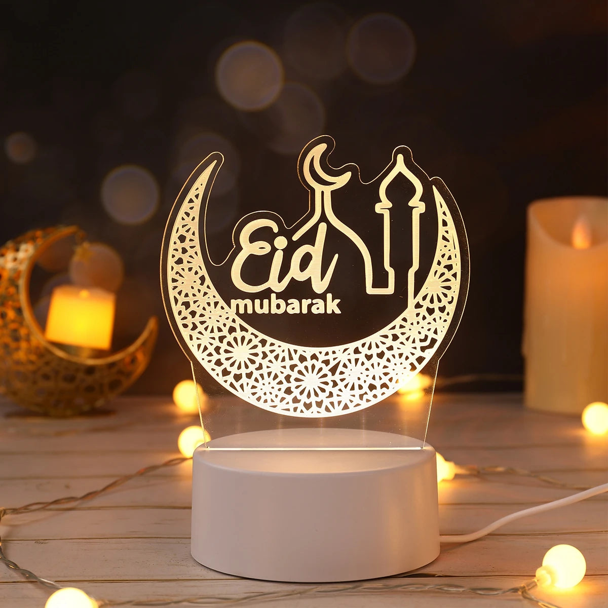 3D Led Lamp Ramadan Night Light Led Moon Star Eid Bedroom Decoration Light Ornament Ramadan Decoration For Home