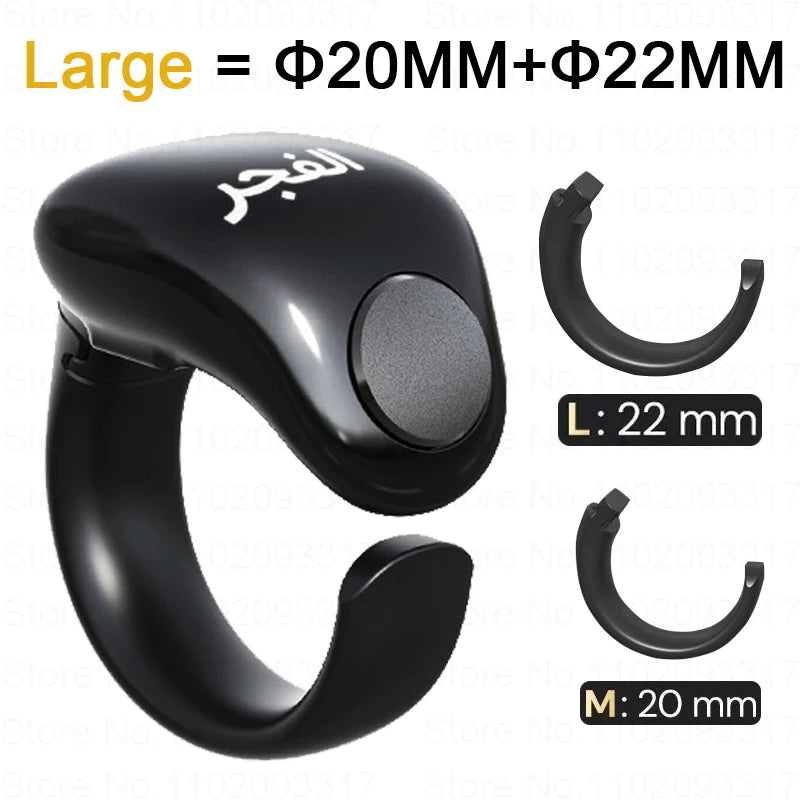 Weslamic Smart Tasbeeh Zikr Ring Islamic Tally Digital Counter for Muslims Praise Prayer Reminder Magnetic Charging Waterproof