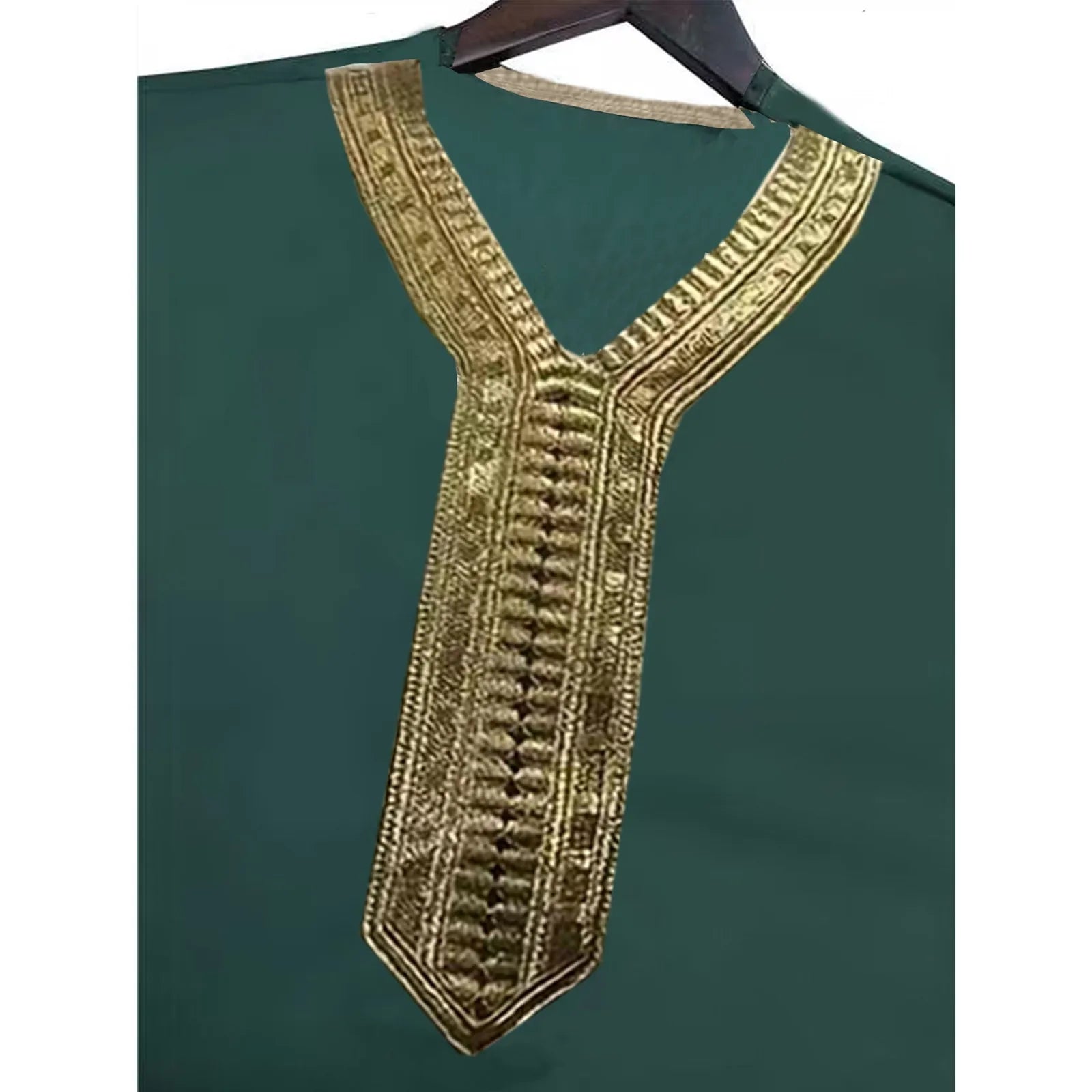 Men's Long Sleeve Muslim Robe Arab Middle Eastern Style Embroidered Loose Fit Casual Prayer Shirt for Spring And Summer