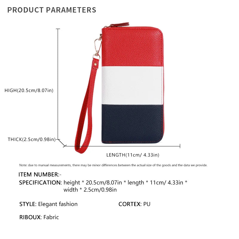 Women's Wallet RFID Blocking Multi Credit Card High Capacity Zipper Clutch Travel Bag Wrist Guard