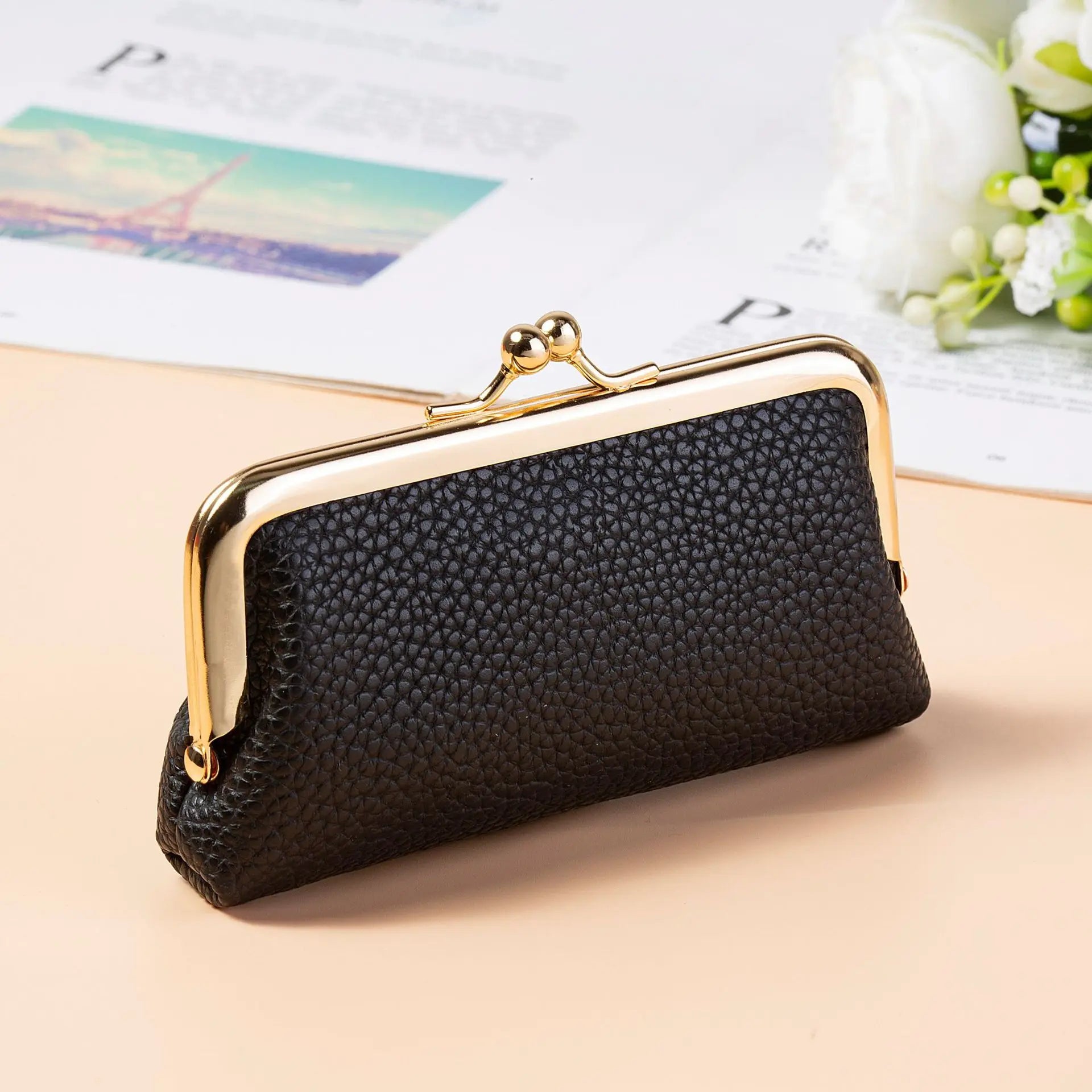 Mini Fashion Lipstick Wallet Women's PU Coin Purse Storage Bag Compact Portable Urban Simple Style Daily Use Lightweight