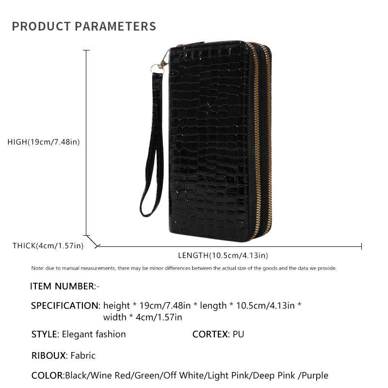 Chic Vintage Double Layer Clutch Wallet - Retro Zipper Coin Purse & Wristlet - Fashionable Womens Accessory with Secure Storage