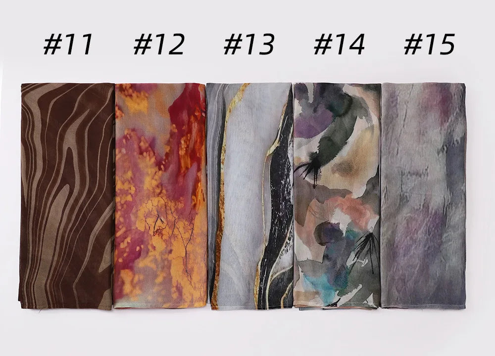 Premium Printed Rayon Modal Hijabs Cotton Hijab Scarf for Women Wraps and Shawls Musulman Headband Islamic Ramadan Turban