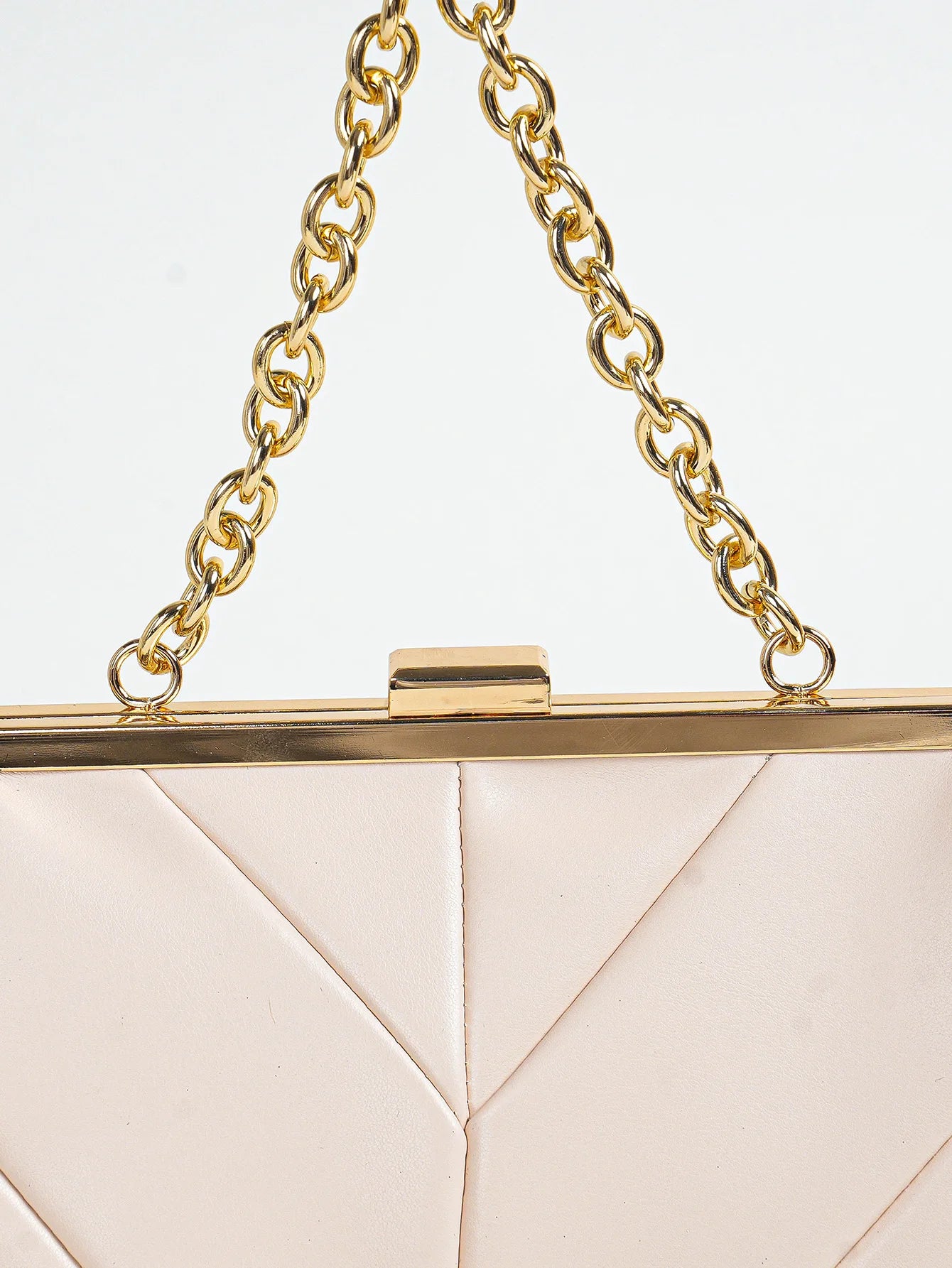 1 PC Matallic PU Leather Elegant Pleated Kiss-Lock Closure Evening Bag,Shinny Metal Chain Holder Frame Cross Body Clutch Bag,Kis