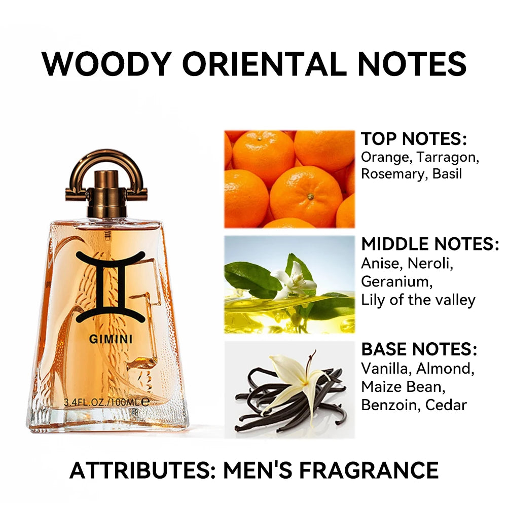 100ML 3.4FL.OZ Men's Perfume Long Lasting Woody Oriental Notes Natural Fragrance Eau de Parfum Perfumes Hombre