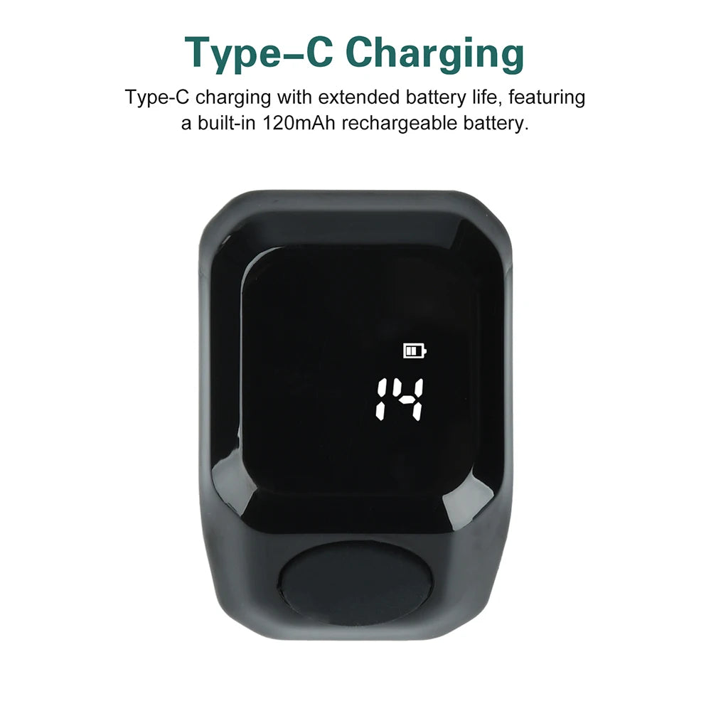 Smart Ring Counter Bluetooth APP Control OLED Display Silent Touch Type-C Rechargeable Muslims Zikr Ring Prayer Finger Counter