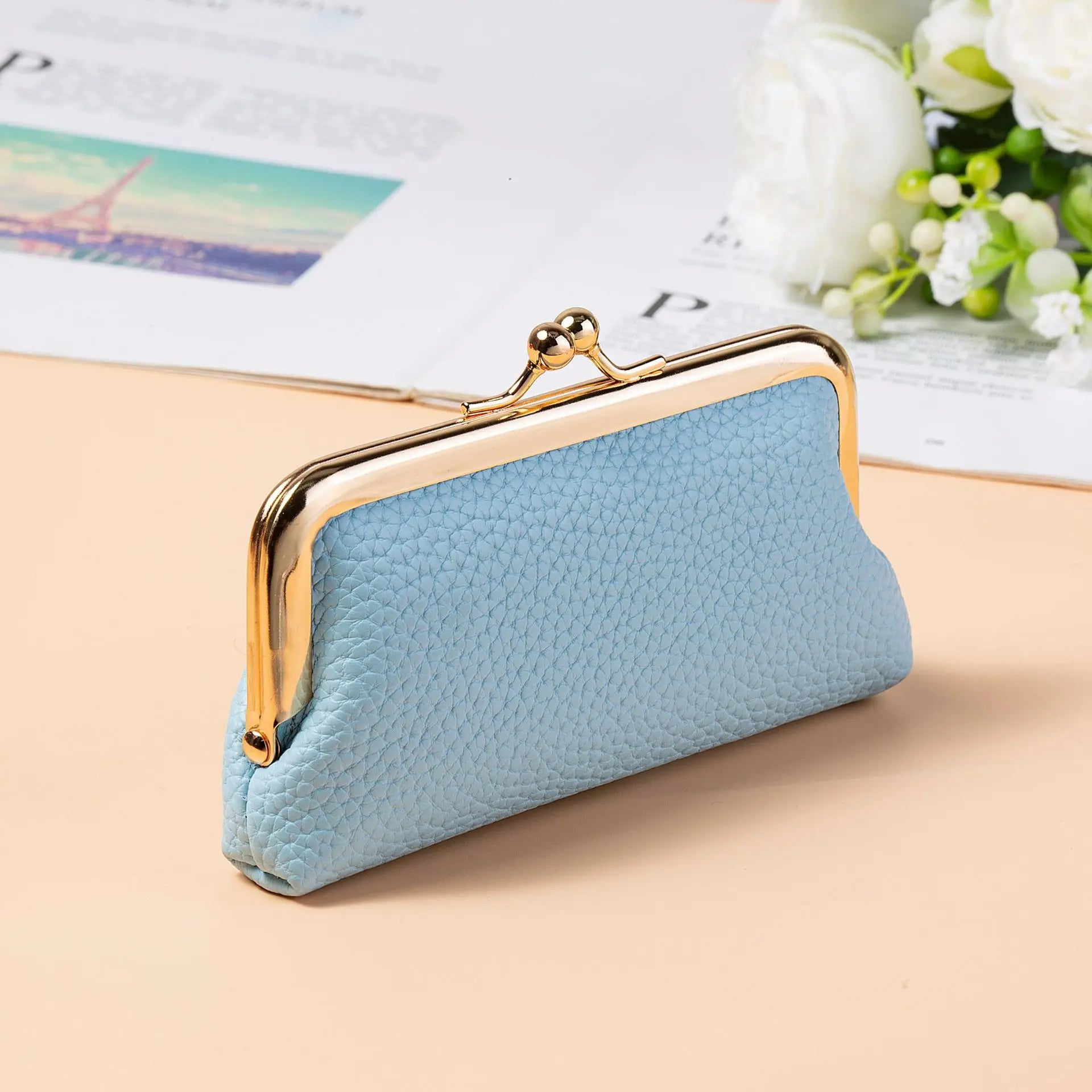 Mini Fashion Lipstick Wallet Women's PU Coin Purse Storage Bag Compact Portable Urban Simple Style Daily Use Lightweight