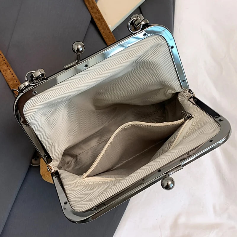 Women'S Soft Synthetic Crossbody with Twist Lock Closure, Compact Makeup & Lipstick Organizer For Travel, Work, Crossbody Purse