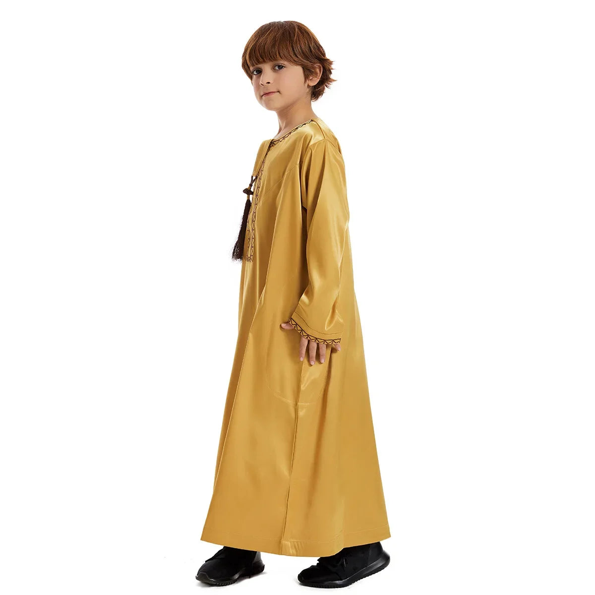 Eid Muslim Children Abaya Ramadan Jubba Prayer Thobe Boy Kids Abayas Islam Long Robe Gown Kaftan Dubai Arab Tassel Dishdasha
