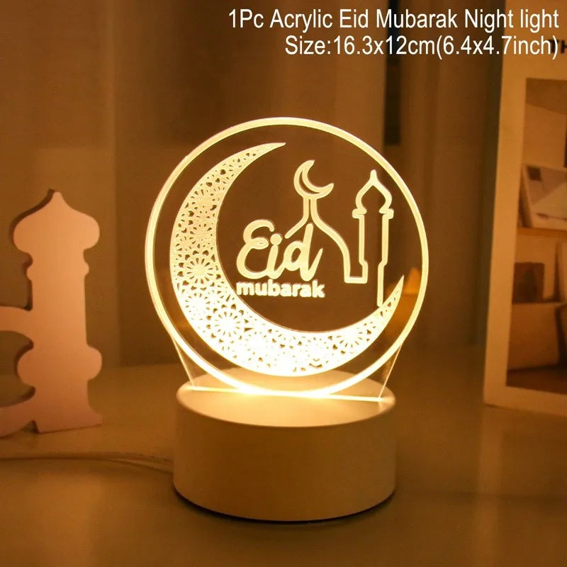 3D Led Lamp Ramadan Night Light Led Moon Star Eid Bedroom Decoration Light Ornament Ramadan Decoration For Home