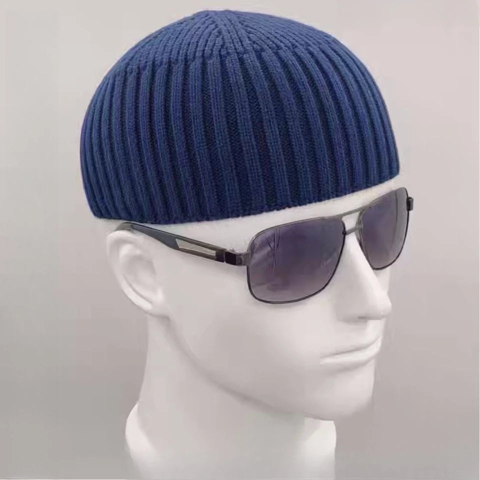 Muslim Hats for Men Pure Cotton Knitting Melon Hat Spring Winter Hijab Elegant High Strength Eid Ramadam Prayer Caps