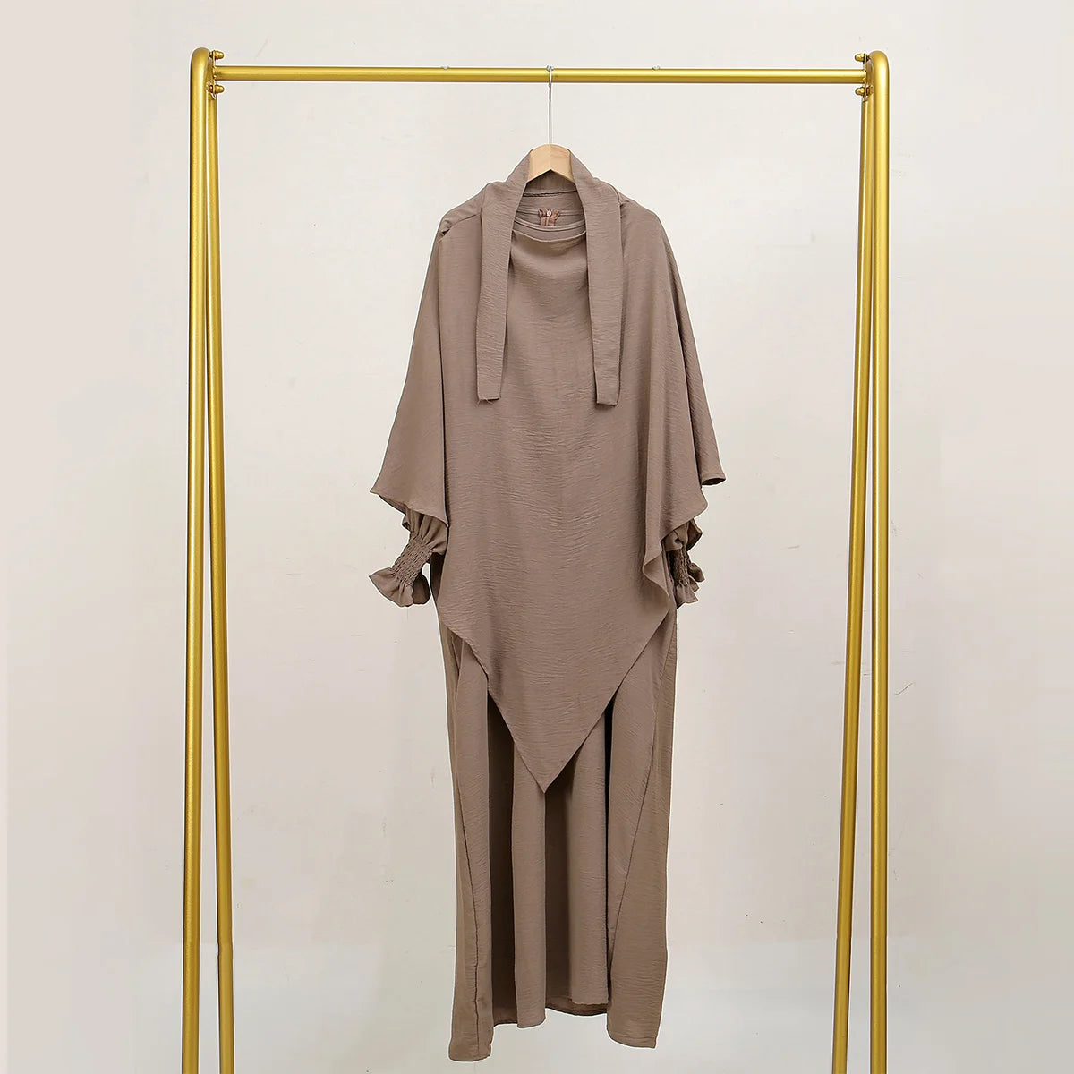 Two Piece Jilbab Prayer Set Abaya for Woman Batwing Hijab Dress Muslim Kimono Kaftan Robe Long Khimar Islam Cloth Jilbab Ramadan