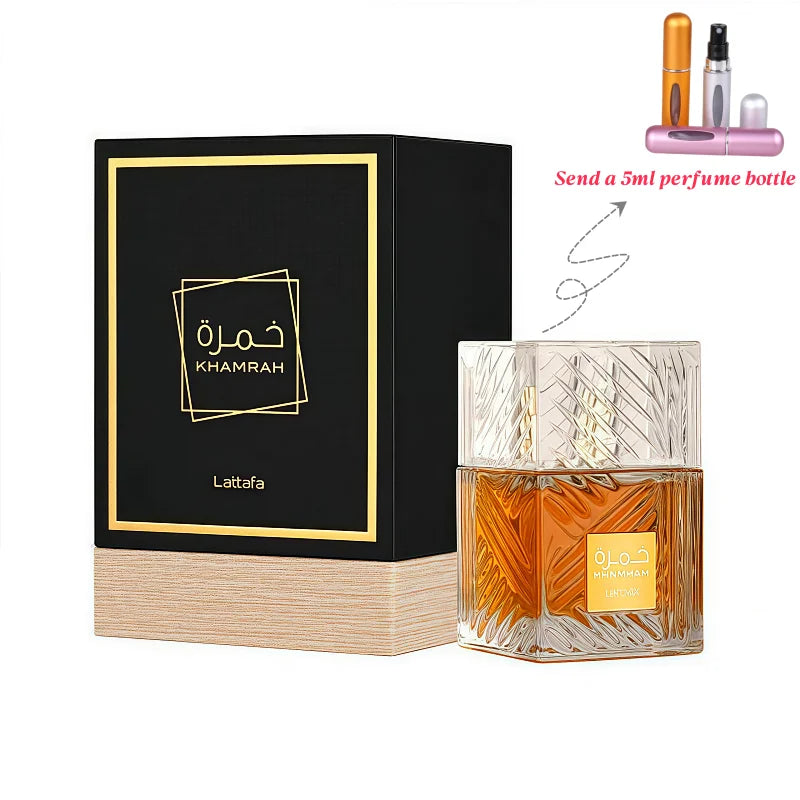 100ml Original Arab Perfumes Khamrah Long-lasting Sandalwood and Pine Scent Cologne Men's Luxury Perfume Gift