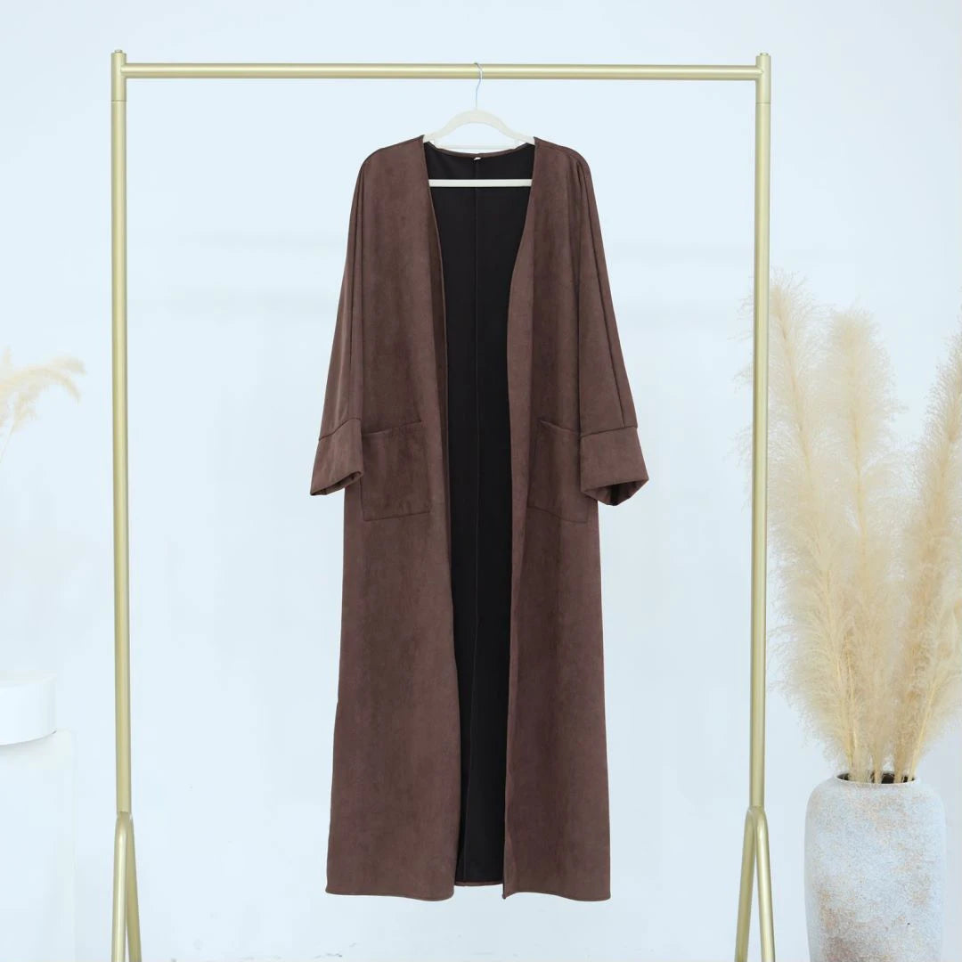 Uni New Open Abaya Winter Abaya Premium Velvet Cardigan Coat Women Abaya Muslim Dresses Modest Women Islamic Clothing