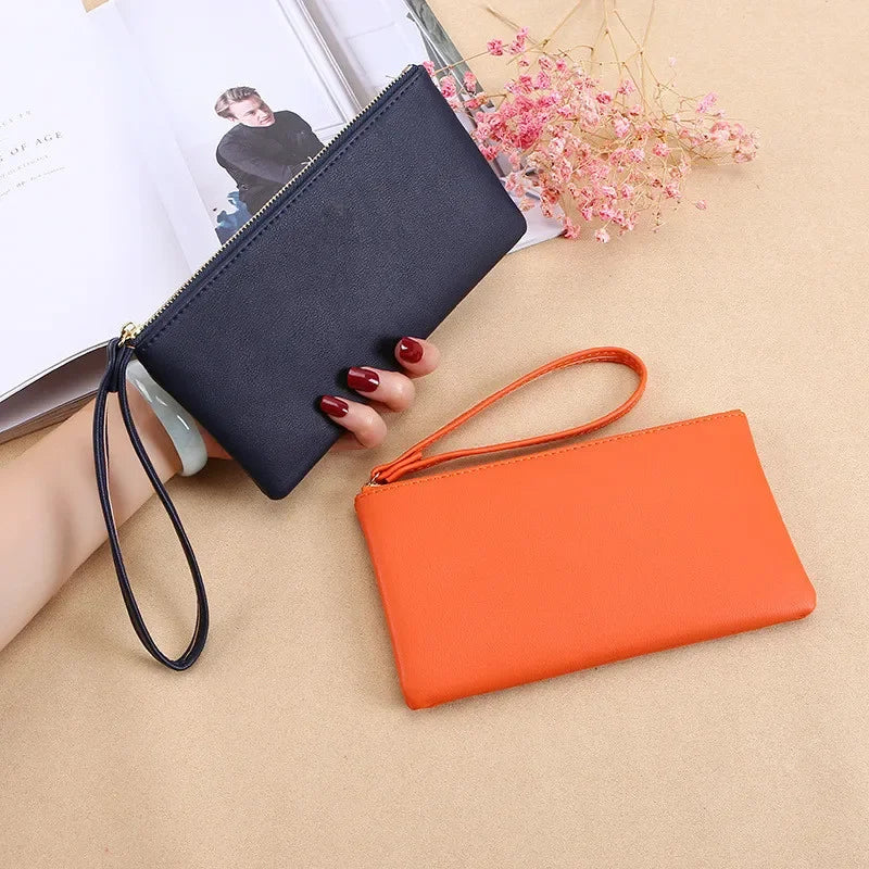 Women Wallet Female Purse Soft Leather Long Coin Purse Card Holder Money Clutch Large Capacity Vintage Zipper Slim Wallet