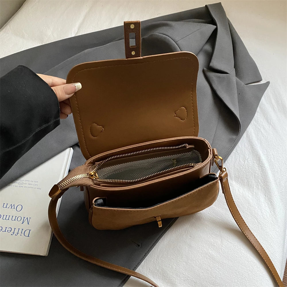 Branded Mini Square Flap Cross Body Bags For Women Luxury Designer Purses And Handbags PU Suede Shoulder Saddle Bag